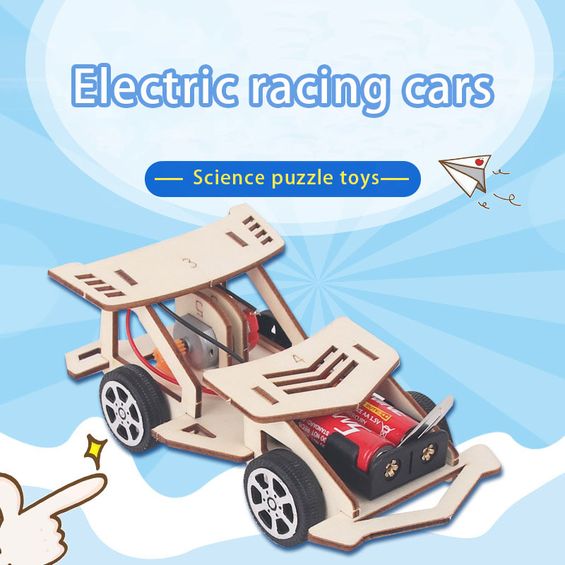 Science And Invention - ของเล่นปริศนาสำหรับเด็กทำมือประกอบชิ้นส่วนประกอบวิทยาศาสตร์แข่งรถชุดประกอบวัสดุ DIY