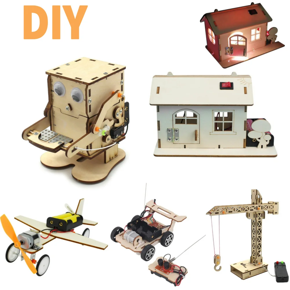 Science Project Robot - หุ่นยนต์กินเหรียญไม้การทดลองทางฟิสิกส์เพื่อการศึกษาแบบ DIY ของเล่นโครงงานวิทยาศาสตร์ช่วยในการศึกษาการทดลองวิทยาศาสตร์