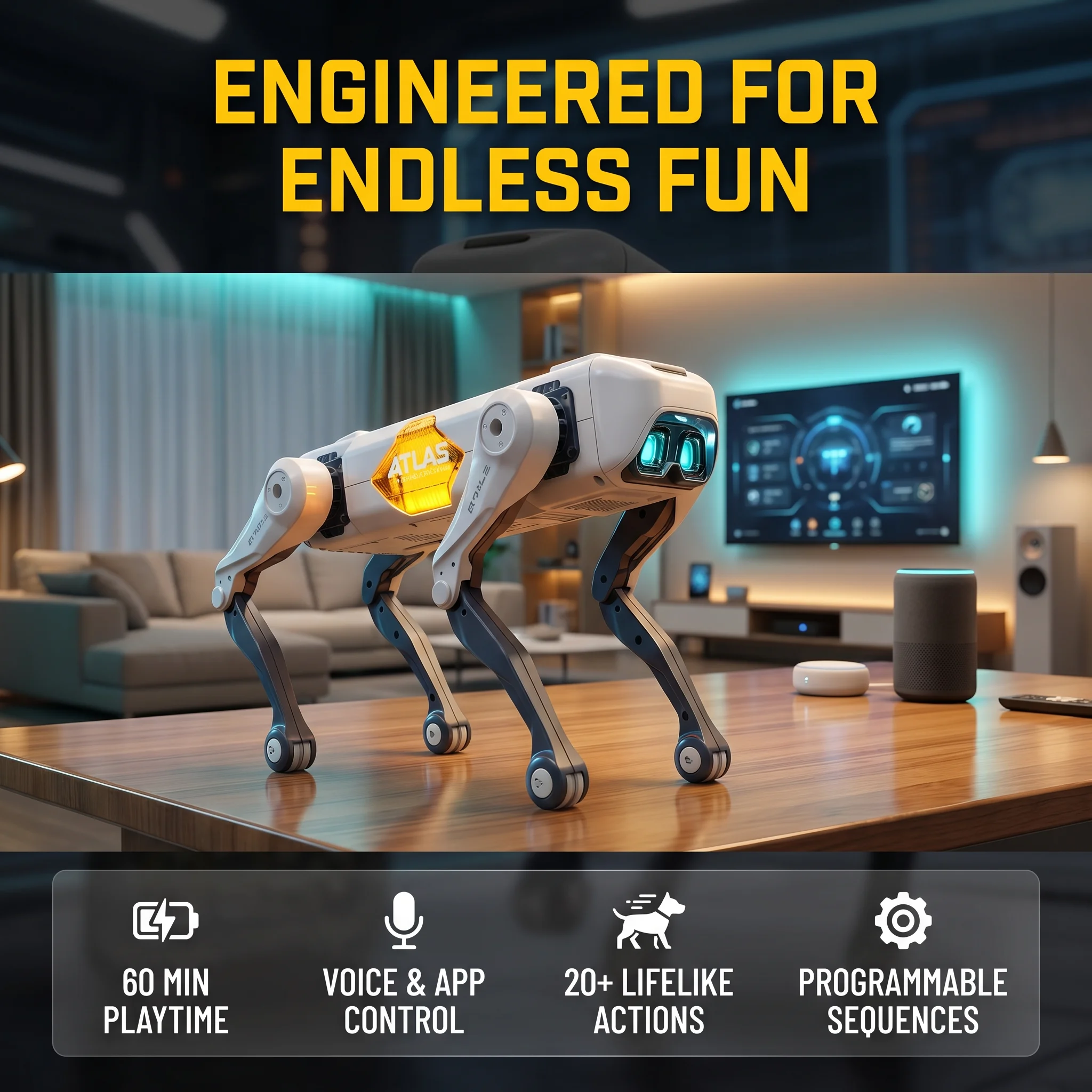 Science Robotics - หุ่นยนต์สุนัขอัจฉริยะ AI ควบคุมด้วยเสียงและแอปพลิเคชัน โปรแกรมได้ เต้นรำ ร้องเพลง
